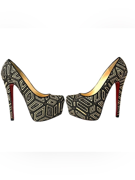 Christian Louboutin Shoes - Christian Louboutin Daffodile 160 Platform Pumps Panama Black Cream 38.5
